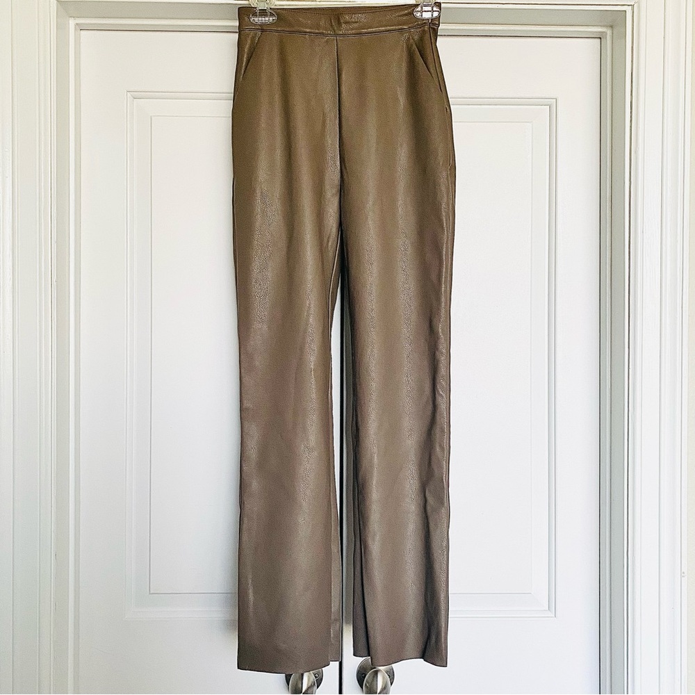 SAGE | Fabulous Faux Leather Pants | Size: XS | Color: Taupe